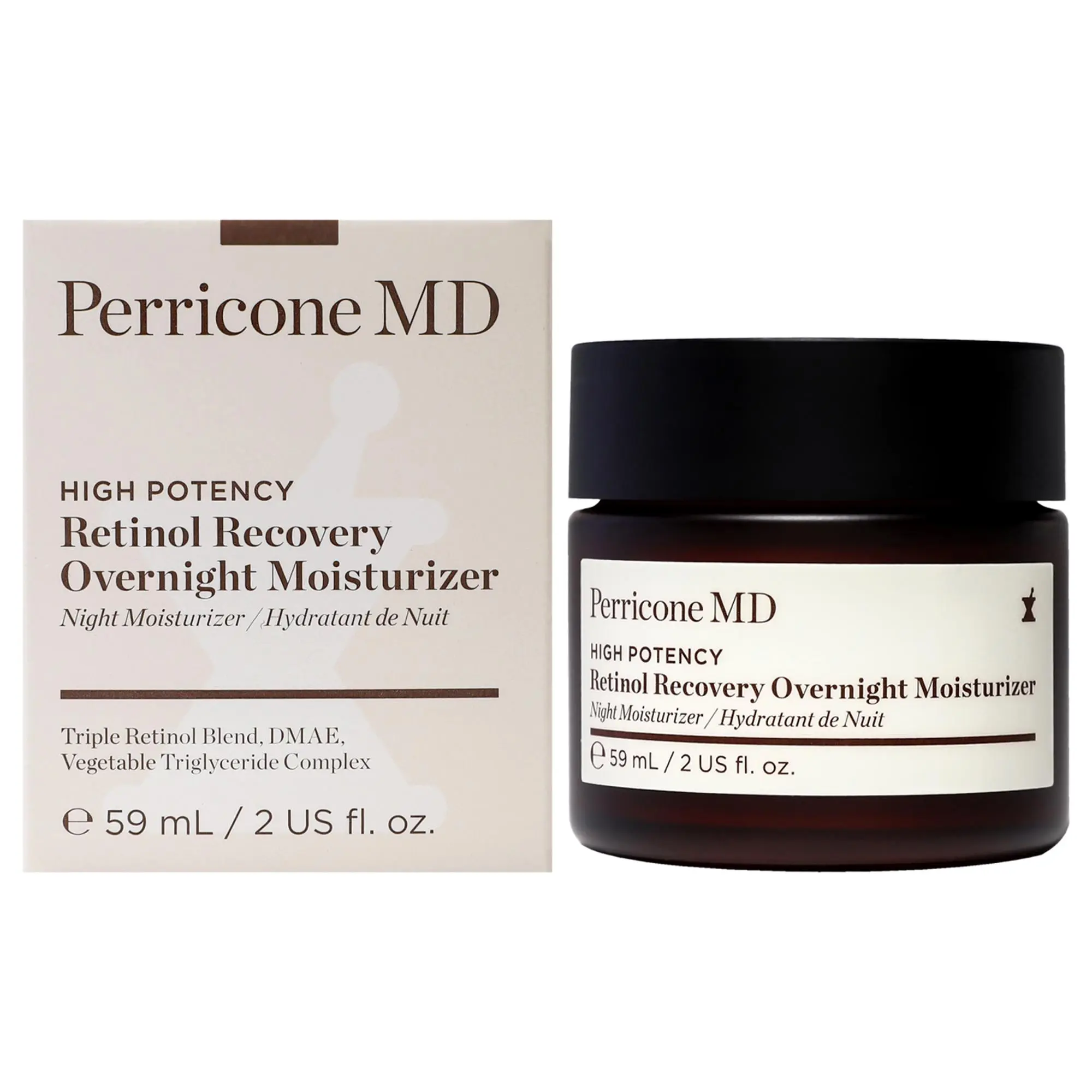 High Potency Retinol Recovery Overnight Moisturizer by Perricone MD for Women - 2 oz Moisturizer