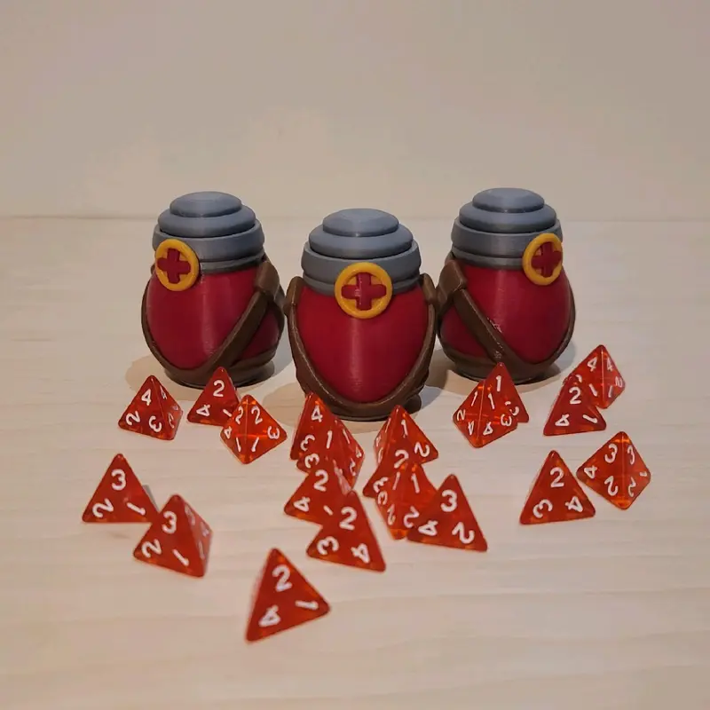 Potion of Healing - 3D Printed Dice Holder - Dice Trinket - Potion Tracker and Potion of Healing Roller