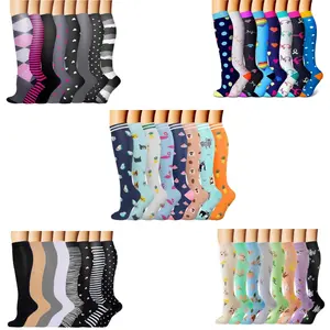 Pressure Socks Men Women (8 Pairs), Compression Athletic Socks, Knee Support Stockings 20-30 Mmhg, Best for Sports Running Nurses Travel Cycling