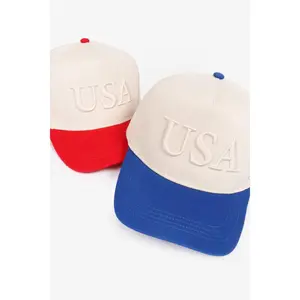 USA Tonal 3D Puff Embroidery 5 Panel Two Tone Cap