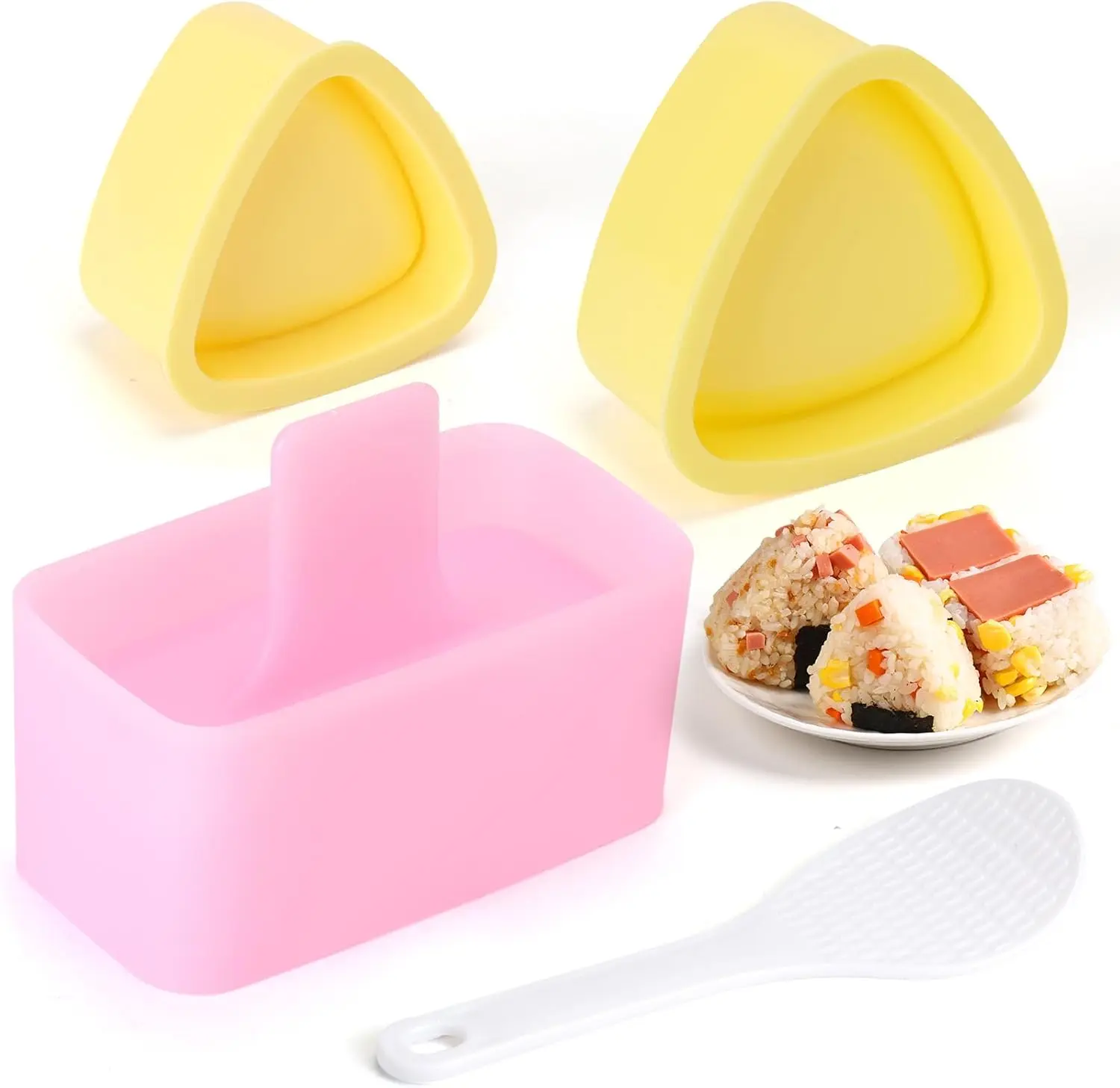 3 Pack Onigiri Sushi Maker Mold kit Classic Triangle Rice Musubi Press Mold for  Lunch Bento,  DIY
