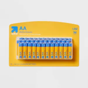 AA Batteries 36pk Alkaline Battery - up&up: Household Single-Use 1.5V Batteries
