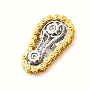 [Stainless Steel Finger Gyro] Stainless Steel Finger Gyro | A Finger Game with Rotating Gears Designed to Relieve Stress, Made Of Durable with Smooth Bearings Edc Fidget Slider Fidget Gadget Relaxation Stick Solution