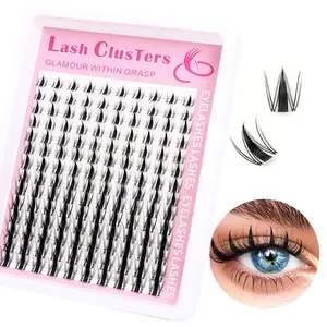 1 box of 140pcs Fairy Eyelash Cluster 8-16mm False Eyelash Cluster - Wide Span Eyelash Cluster Manga&Ultra Thin Invisible Eyelash Strap DIY Cosmetic Eyelash Extension Easy to Use at Home for Women's Eye Makeup
