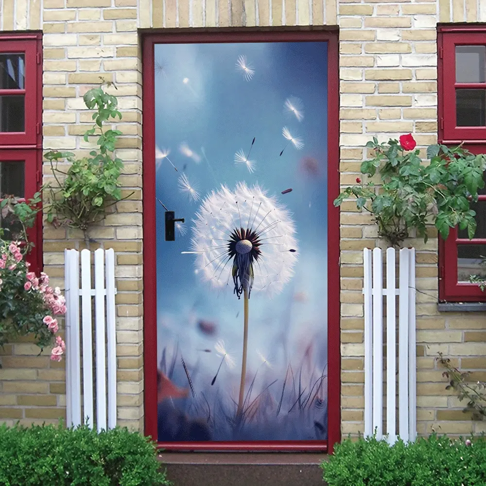 2pcs   Dandelion Wall Stickers made of eco friendly PVC material featuring waterproof self adhesive and removable properties easy to install without tools. The exquisite dandelion pattern with soft c