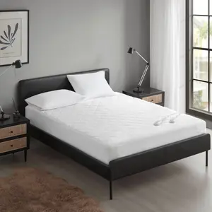 Sharper Image Full Embossed Microfiber Heated Mattress Pad White