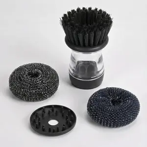 Soap Palm Brush Storage Set, 1 Piece Kitchen Brush with Bracket for Cleaning Pots, Pans and Sinks Scrub Brush Kitchen Scrub Brush