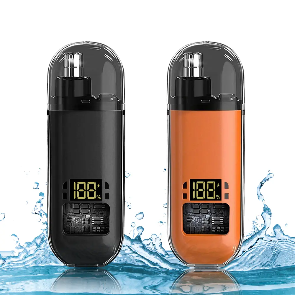 Cordless Nose Hair Clipper for Men - Rechargeable Waterproof Trimmer with LED Display, Dual-Edge Blades, Skin-Friendly Painless Grooming, Easy to Clean, Rinse After Use, Everyday Use for Eyebrow & Facial Care