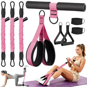 homimanor Upgraded Pedal Resistance Band with Handles, 90LB Adjustable Multifunction Exercise Bands, Core & Lower Body Muscle Training, Home Workout Equipment for Women Men