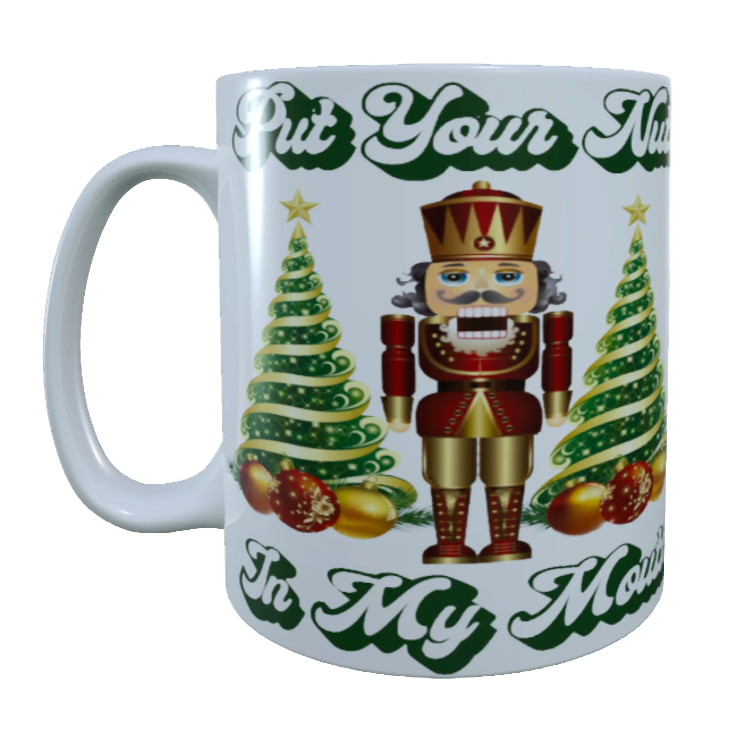 Novelty 15oz Ceramic Coffee Mug - Sublimated Print Nutcracker Art Design, Customised Heat Resistant Kitchenware, Microwave & Dishwasher Safe Drinkware