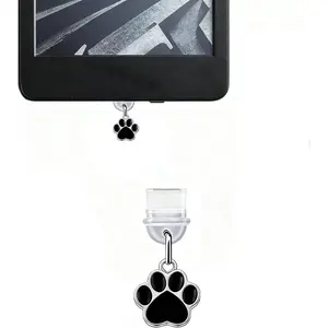 Kindle Anti-Dust Plug Dust Protector Charging Charger Port Cover Silicone Dustproof Stopper with Paw Print Charm Type-C, USB-C E-Reader Mobile Cell Phone for iPhone 17 16 15 Samsung Galaxy Note