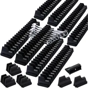 72 Pcs Modular Wrench Organizer for 80 Wrenches Wrench Holder Storage Magnetic Modular Tool Socket Organizer for Tool Box Drawer Organization and Storage(Black)