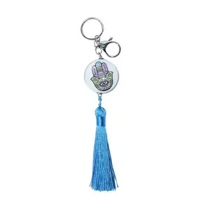 Blue Hamsa Orgonite Key Chain