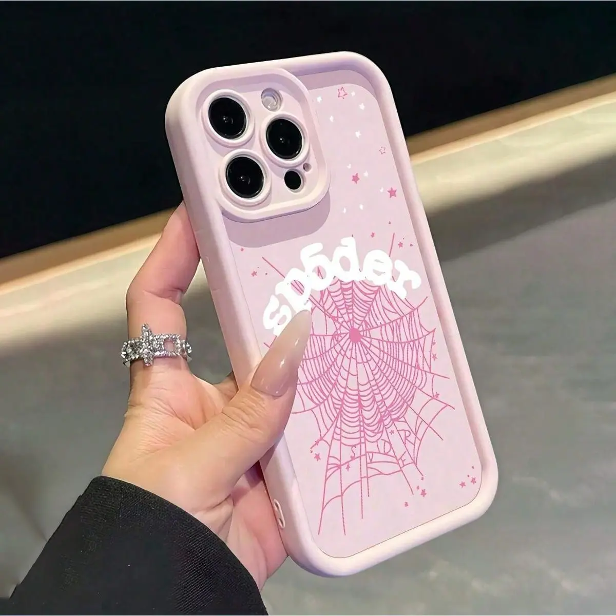 Spider Web Pattern Phone Case, Soft Full Coverage, Anti-Slip Anti-Fingerprint, Suitable for Apple iPhone 17 Pro Max/XR/11/12/13/14/15/16 Plus