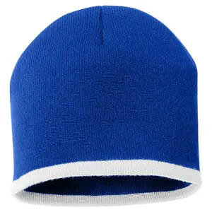 COUVER 8 inch Bottom Striped Knit Beanie - 100% Acrylic Windproof Skull Hat