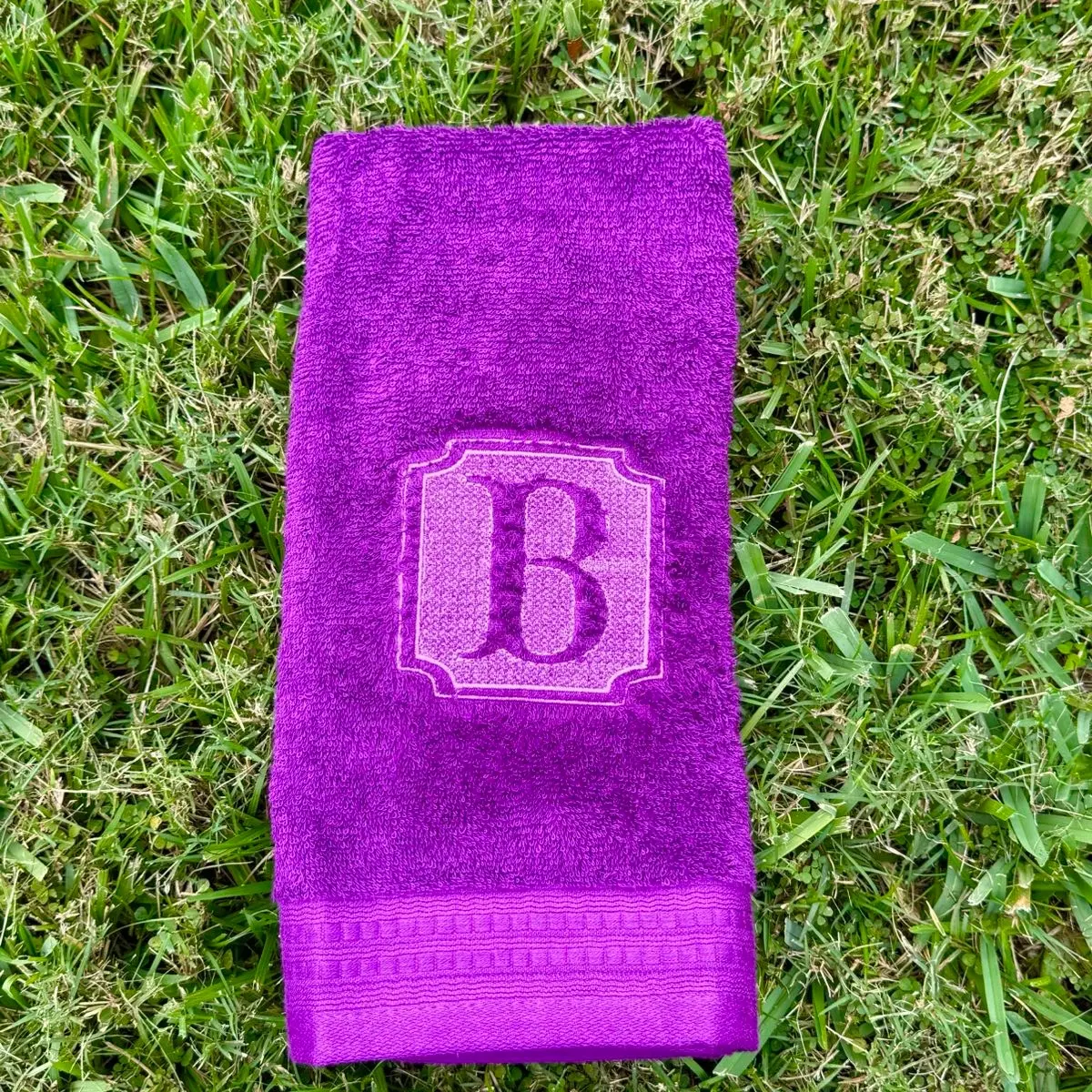 Customizable towel - initial handmade towel