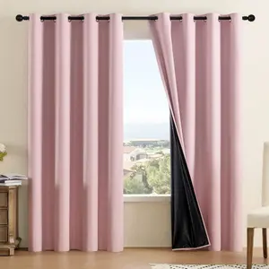100% Blackout, Dustproof UV Protection, Minimalist Style Drapes for Bedroom Living Room, Cozy Home Decor, Home Decoration Curtain, Minimalistic Style Drapes