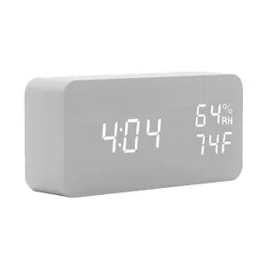 Wooden LED Digital Alarm Clock - Simple Design, Lightweight Construction, Ideal for Home Use