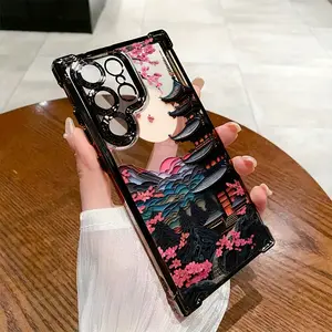 Phone Case - Japanese-Style Ancient House Phone Case Compatible with Samsung Galaxy S25 S24 S23 S22 S21 FE Ultra Plus 4G 5G, Shockproof Transparent Soft Back Cover.