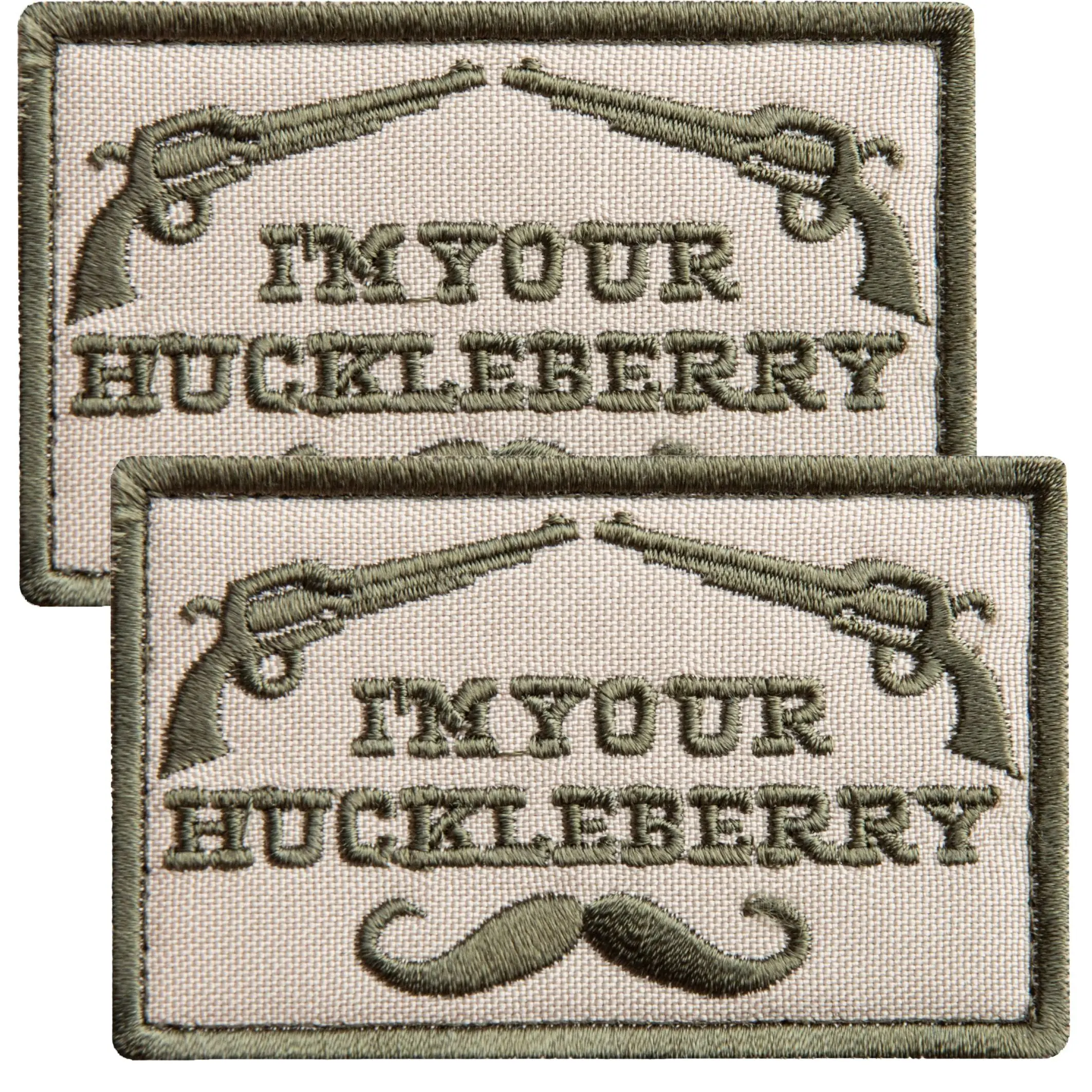 Bluyellow 2Pcs Im Your Huckleberry Patch, Embroidered I'm Your Huckleberry Morale Patches for Tactical Backpack, Vest, Dog Vest, Hook and Loop I'll Be Your Huckleberry Patch, Subdued, 2x3 Inches