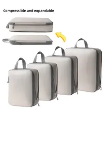 4-Piece Expandable Compression Travel Packing Cubes Set, Lightweight Packing Cubes, Ultra-Light Organizer Bags for Luggage, Travel Clothes Organizer, Ideal for Travel & Home Storage, Travel Accessories