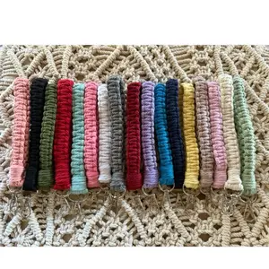 Boho Macramé Key Wristlet - Handcrafted Bohemian Style Keychain for Women and Girls