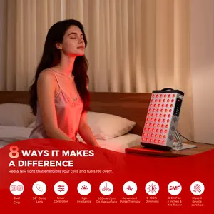 Veefy Red Light Therapy, 110W Dual Chip LED Device with Near-Infrared Light 660nm 850nm High Power Panel, Ideal for Body, Face, Recovery, Improve Sleep, Skin Health