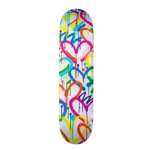 Rainbow Graffiti Hearts Skateboard Deck