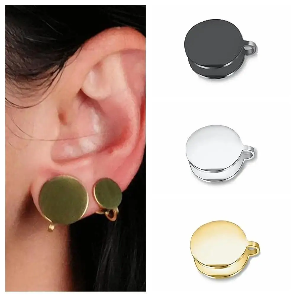 12mm Stainless Steel Pressure Earrings for Keloids, Non-Pierced Clip-On Cartilage Cuff, Fake Piercing Style, No Piercing