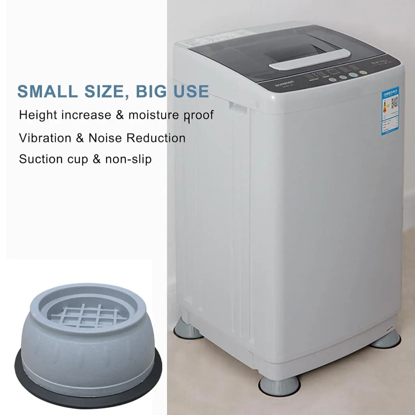 Anti Vibration Washing Machine Foot Pad, Shock & Noise Cancelling Feet Pad for Washer & Dryer Machine, Anti-Slip Washing Machine Feet, Large Appliance