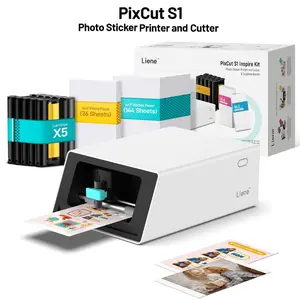 Liene PixCut S1 All-in-One Photo Sticker Printer & Cutting Machine - Bluetooth Thermal Dye-Sublimation Sticker Maker for DIY Crafts & Personalized Gifts, 300 DPI Prints, AI Auto-Cutting, Smart Design App with AI Creation Tools,TikTokShopDealsforYouDays