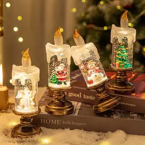 Christmas Night Light Toy Christmas Candle Crystal Light Snow Light Christmas Gift for Girlfriend Creative Toy Gift