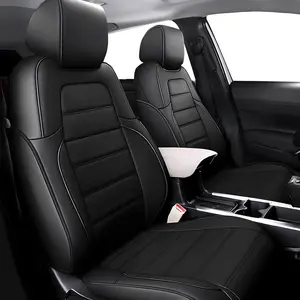 Premium Custom Fit 5 Seat Seat Covers for Honda CRV/CR-V 2017-2022 All Trims - Full Set Faux Leather, Waterproof Stain/Wear Resistant Airbag Safe Non-Slip Easy Install, Anti-Stain Coating