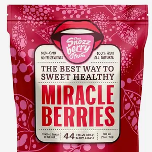 Miracle Berries by Snozzberry Farm | 44 berry halves | Freeze-dried, Grown in the USA | Turn Sour Sweet | Best Value In The Marketplace