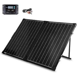 Renogy 200 Watt 12 Volt Portable Solar Panel with Waterproof 20A Charger Controller, Foldable 100W Solar Panel Suitcase with Adjustable Kickstand, Solar Charger for Power Station RV Camping Off Grid monocrystalline solar