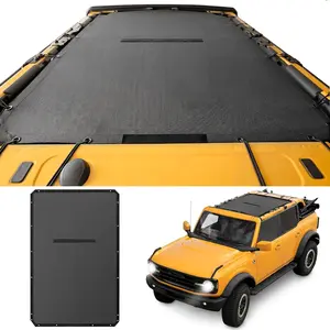 OMNIRA Ford Bronco Sun Shade Black (2021-2026) - Full Length Bronco Sunshade Bimini Top Accessories 4 Door Premium Mesh Bikini Roof Top Shade Screen Blocks UV, Wind & Noise