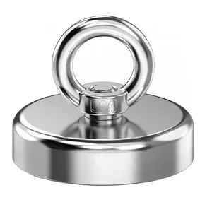 Super Strong Neodymium Fishing Magnets,200 LBS Pulling Force, Rare Earth Magnet,Heavy Duty Round Magnet with Lifting Eye-Bolt, for Magnetic Fishing, Treasure Hunting, and Metal Item Retrieval,1.89"