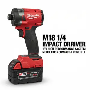 Milwaukee M18 Gen 4 Impact Driver FID3 18V 1/4" Hex - 300Nm High Torque Power Tool for Construction & Mechanics - 3900 RPM Brushless Motor Cordless Drill Driver for Heavy Duty DIY & Professional Jobsite Use
