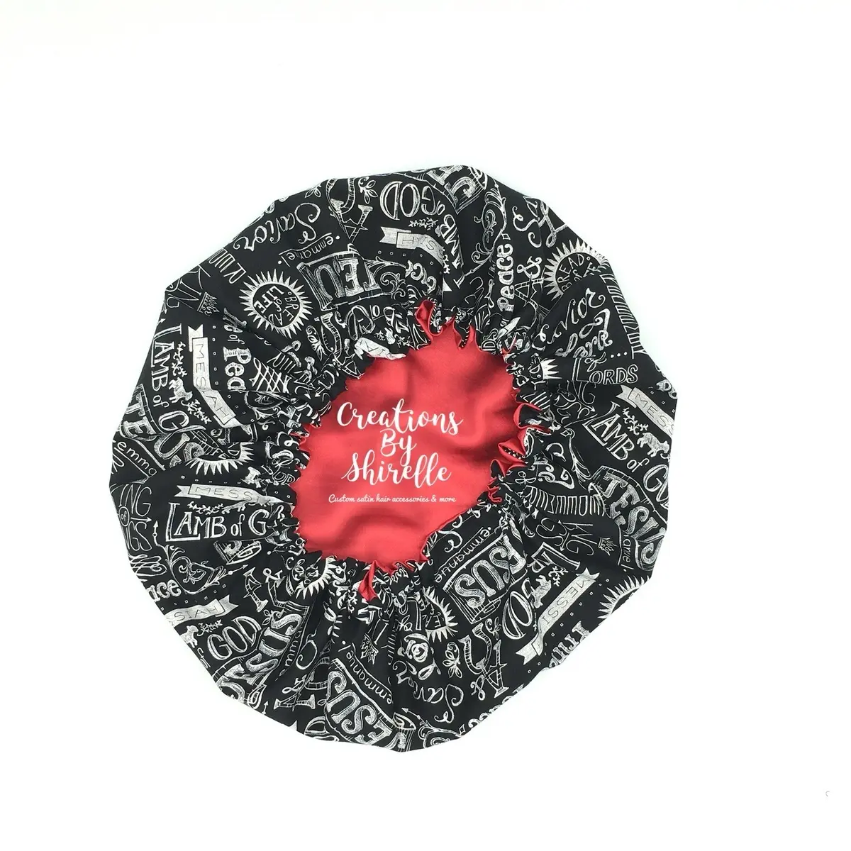 “Won’t He Do It” handmade Satin Bonnet for Hair Protection