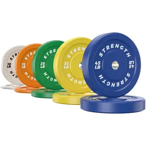 【 Olympic Games  Plates】Bearbro Colored Bumper Plates set, Color Olympic Bumper Plates, High Bounce Bumper Weight Plate with Steel Insert, 2-Inch Universal Fit, Strength Training Weight Lifting Plate for Fitness Workouts