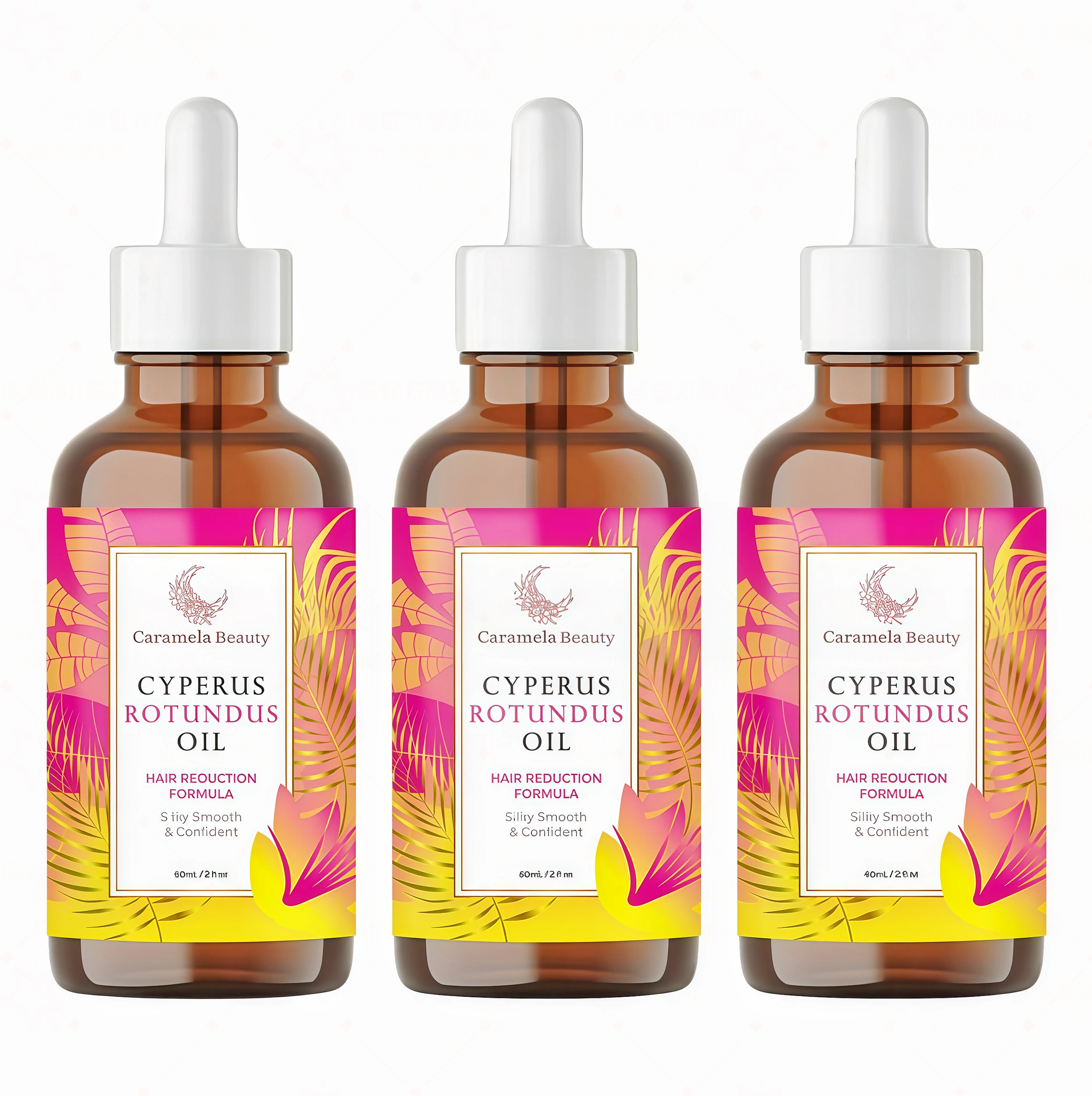 3 Pack Caramela Beauty Cyperus Rotundus Oil for Natural Permanent Hair Reduction PP , Mild and Non-irritating Body Care Wax, Moisturizing & Soothing for Skin Care Depilatory, Unisex Hair Removal Cream oil, Daily Use Cosmetic Gentle Removal