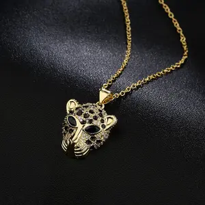 Cute Tiger&Lion charms for Jewelry making Brass Cubic Zirconia Animal Pendant Handmade Jewelry Accessories Wholesale