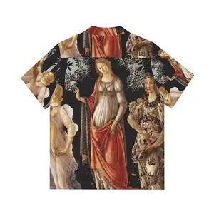 Botticelli shirt -Collared button down short sleeve art shirt - Men Shirt - Hawaiian Shirt- The Spring men women shirt aesthetic Good price
