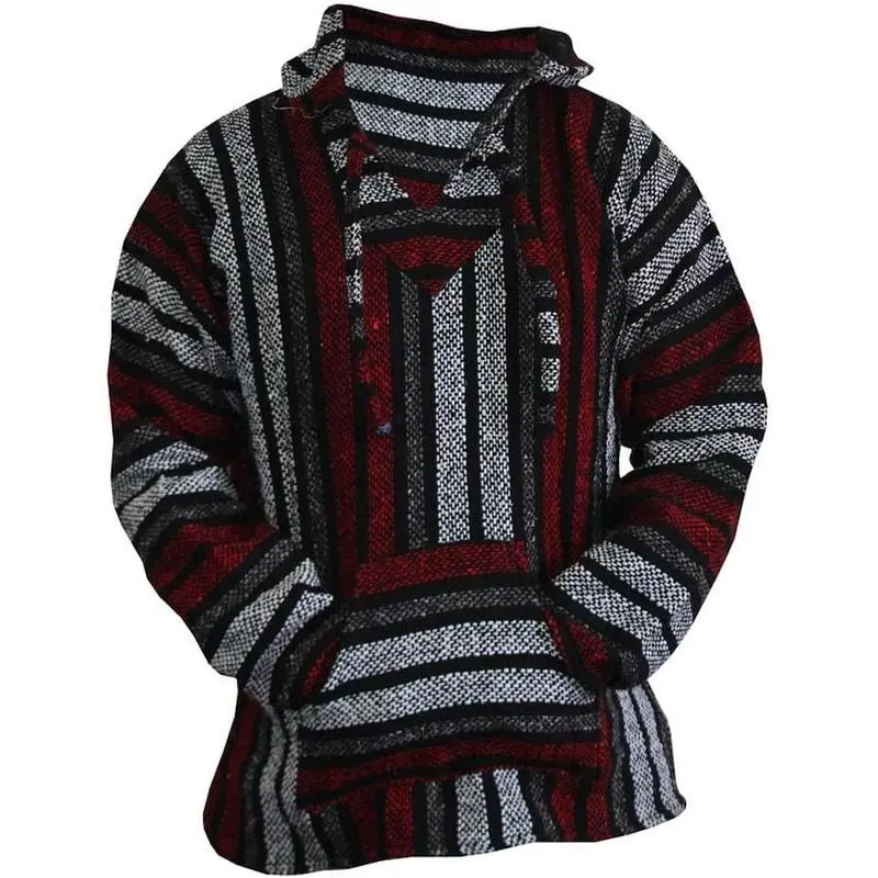 Baja Hoodie Hippie Surf Poncho Sweater Sweatshirt Pullover Jerga joke  clothing Tops Casual.