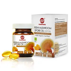 GANOHERB Ganoderma Spore Oil Supplement, Ganoderma Extract Capsules - Promotes Health And Liver Support, Boosts Immune System, Enhances Energy - Vegan, GMP Production Facility, Non-GMO, Gluten-Free, 30 Capsules, 30 Days. hot1 summervibes