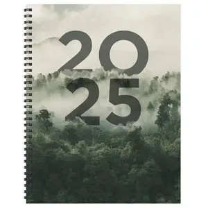 TF Publishing 2025 Weekly/Monthly Planner 11"x9" Forest Mist: Student Agenda, Spiral Binding, January-December Calendar