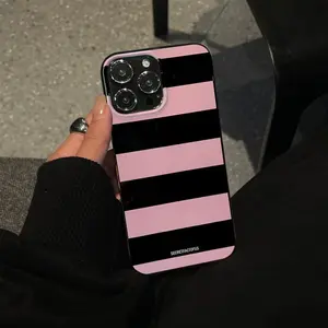 Striped Pattern Phone Case, Silicone Phone Protective Cover, Phone Accessory Compatible with iPhone 11 12 13 14 15 Pro Max, Casing