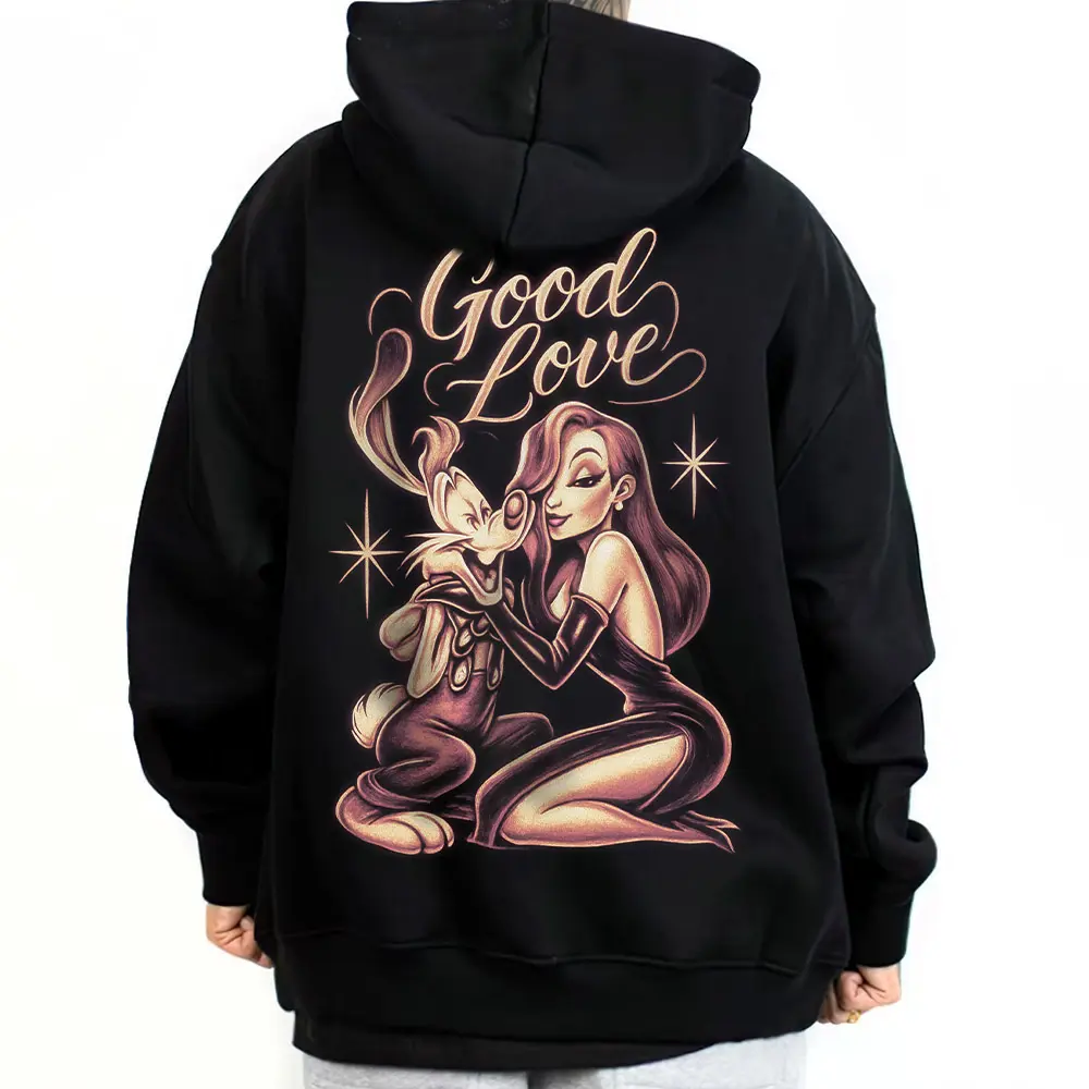 Graphic-Hoodie Good Loved Full Color Chicano Streetwear Hoodie, Gangster Style Chicana Art Unisex Cotton Casual Pullover, Full Size Mexican American Urban Fashion Hoodie