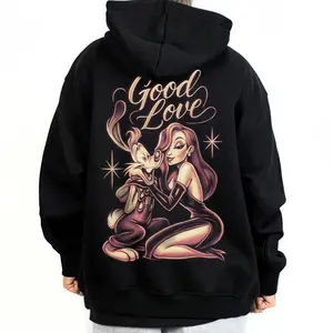 Graphic-Hoodie Good Loved Full Color Chicano Streetwear Hoodie, Gangster Style Chicana Art Unisex Cotton Casual Pullover, Full Size Mexican American Urban Fashion Hoodie