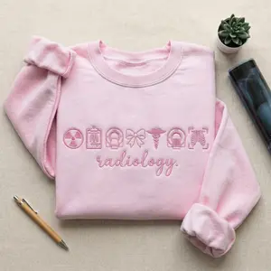 Embroidered Radiology Sweatshirt, X-ray Technician Hoodie, Medical Imaging Pullover, Rad Tech Coquette Apparel, Radiologist Top Gift